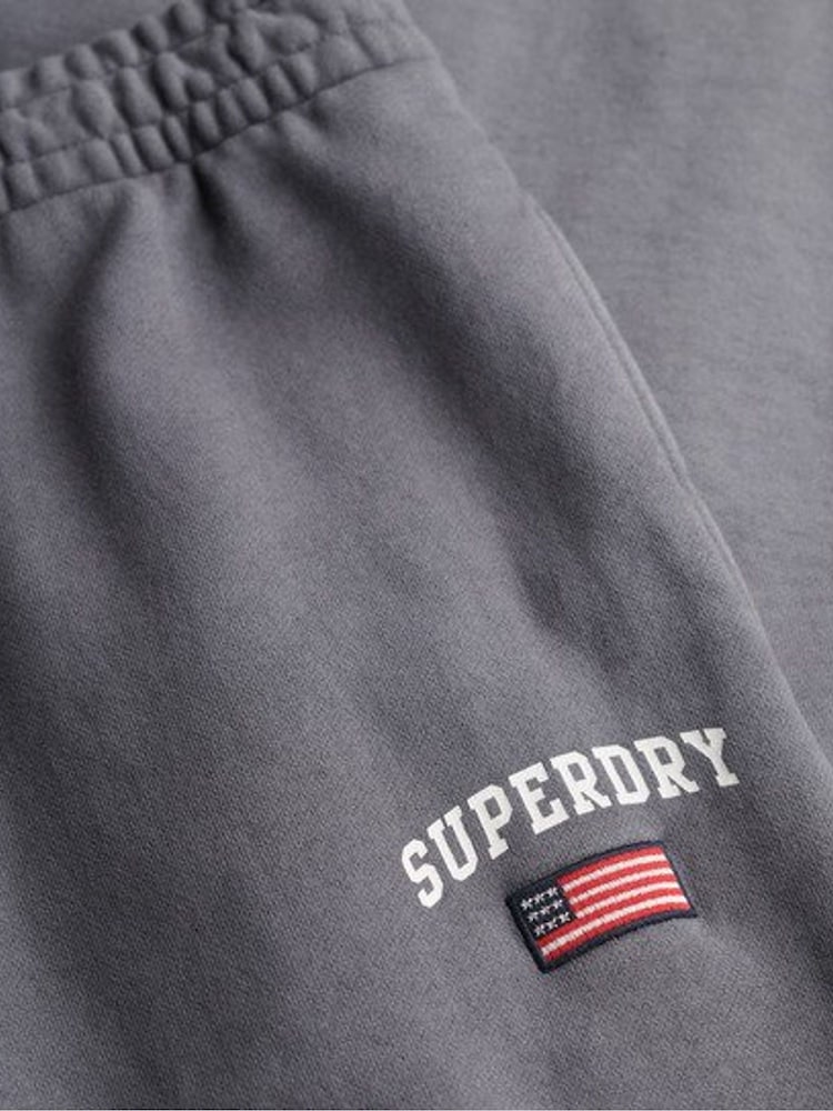 Серый - Superdry Athletic Essentials Wide Leg 100% Cotton Joggers - Изображение 7 из 7