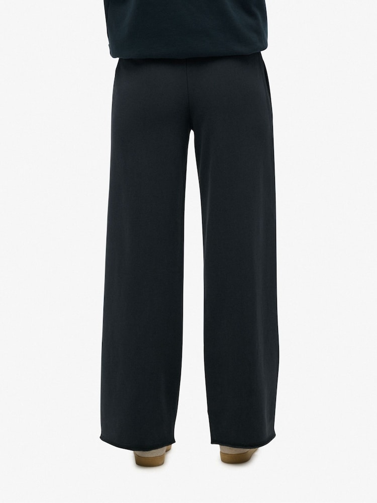 Superdry Blue Athletic Essentials Wide Leg 100% Cotton Joggers - Image 5 of 5