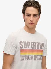 Superdry Grey Japan Stripe Relaxed T-Shirt - Image 4 of 9