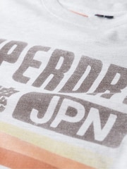 Superdry Grey Japan Stripe Relaxed T-Shirt - Image 5 of 9