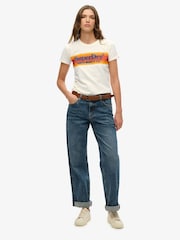 Superdry White Venue Outdoors Fitted 100% Cotton T-Shirt - Image 1 of 4