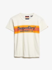 Superdry White Venue Outdoors Fitted 100% Cotton T-Shirt - Image 4 of 4