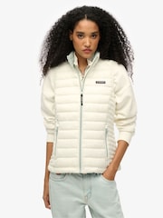 Superdry Cream Fuji Lite Padded Gilet - Image 5 of 7