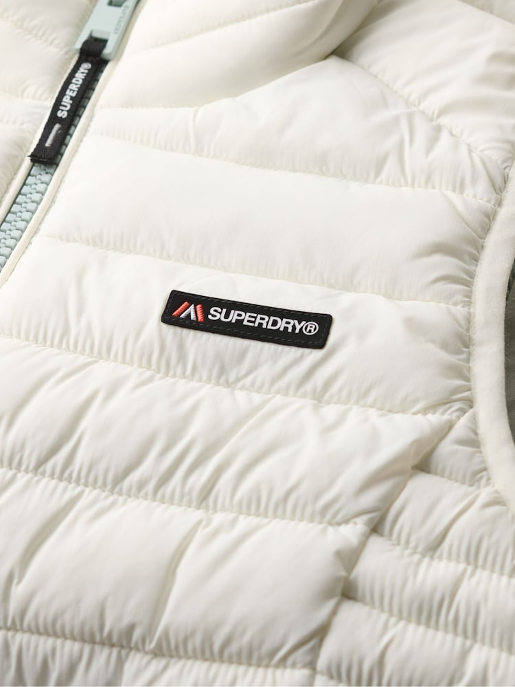 Superdry Cream Fuji Lite Padded Gilet - Image 7 of 7