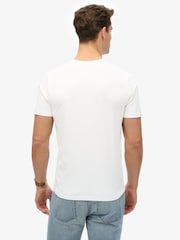 Superdry White Venue Logo Stripe Relaxed 100% Cotton T-Shirt - Image 2 of 5