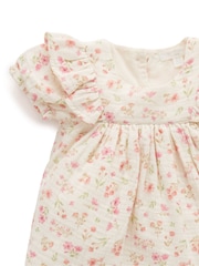 Purebaby Pink 100% Cotton Floral Printed Dress - Image 2 of 4