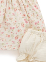 Purebaby Pink 100% Cotton Floral Printed Dress - Image 3 of 4