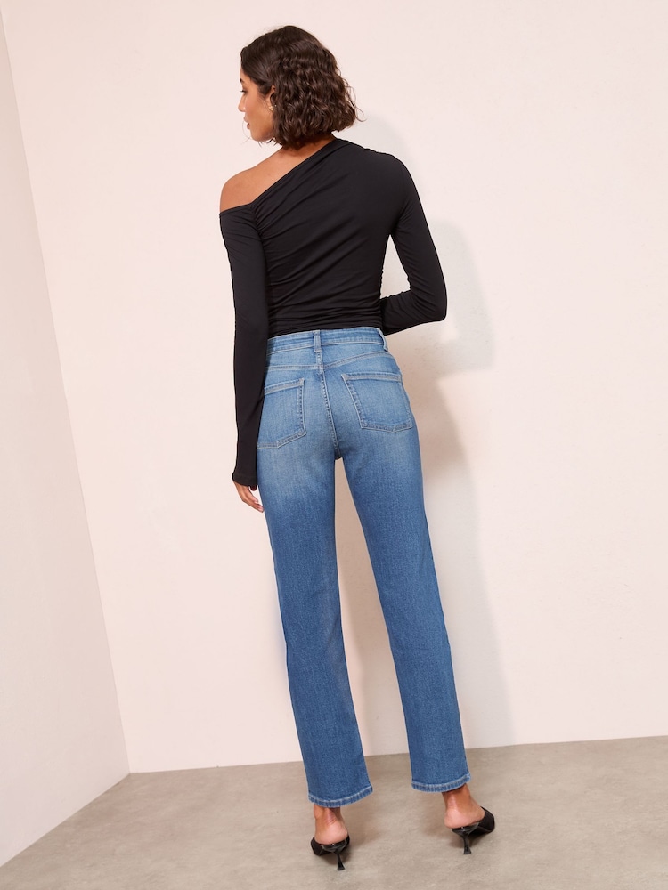 Friends Like These Mid Blue Ankle Straight Leg Jeans - Image 5 of 5
