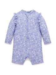 Purebaby Blue Floral Long Sleeve Swim Rashie - Image 1 of 5