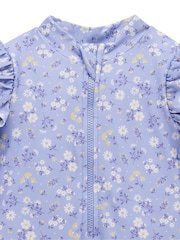 Purebaby Blue Floral Long Sleeve Swim Rashie - Image 2 of 5