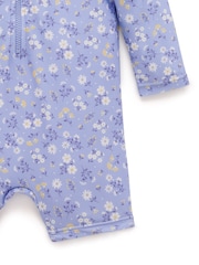 Purebaby Blue Floral Long Sleeve Swim Rashie - Image 4 of 5