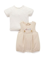 Purebaby Natural Romper and T-Shirt Set - Image 2 of 5