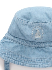 Purebaby Blue Denim Bucket 100% Cotton Hat - Image 2 of 3