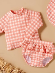 Purebaby Orange Mermaid Print Long Sleeve Rashie Set - Image 2 of 5