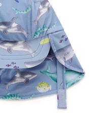 Purebaby Blue Shark Print Legionaires Swim Hat - Image 2 of 2