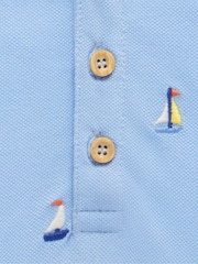 Purebaby Blue 100% Cotton Yacht Polo Shirt - Image 3 of 5