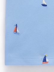 Purebaby Blue 100% Cotton Yacht Polo Shirt - Image 5 of 5