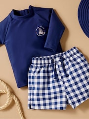 Purebaby Blue Marine Board Short & RashieShort Sets - Image 2 of 4