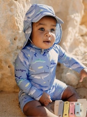 Purebaby Light Blue Submarine Long Sleeve Swim Sunsuit - Image 1 of 5