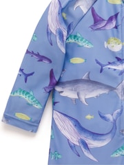 Purebaby Light Blue Submarine Long Sleeve Swim Sunsuit - Image 4 of 5