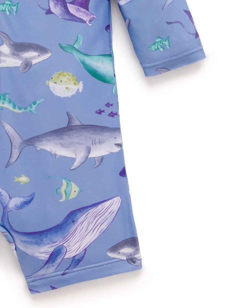 Purebaby Light Blue Submarine Long Sleeve Swim Sunsuit - Image 5 of 5