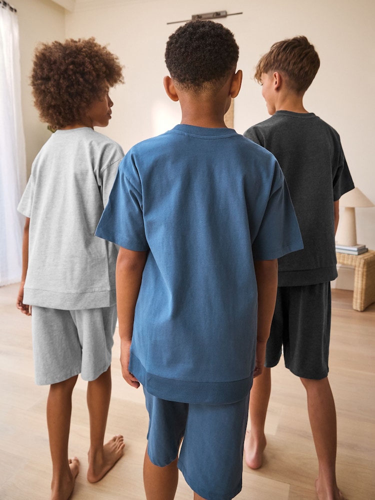 Navy/Grey Long Leg Pyjamas 3 Pack (3-16yrs) - Image 1 of 9 Navy/Grey Long Leg Pyjamas 3 Pack (3-16yrs) - Image 1 of 9