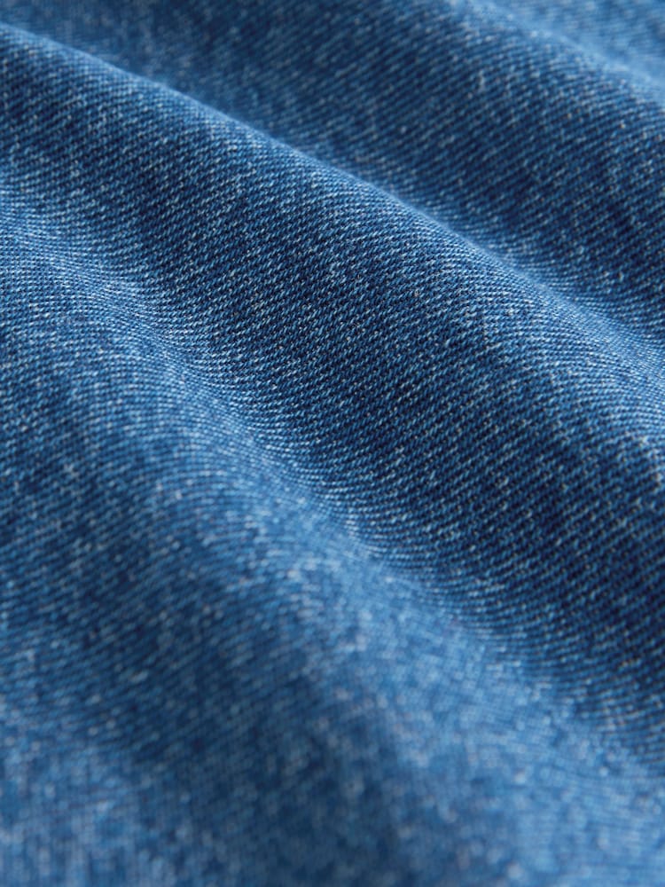 Mid Blue Mini Long Sleeve Utility Denim Dress - Image 3 of 3