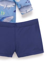 Purebaby Blue Sky Submarine Long Sleeve Rashie Shorts Set - Image 4 of 5