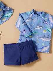 Purebaby Blue Sky Submarine Long Sleeve Rashie Shorts Set - Image 5 of 5