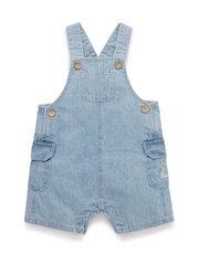 Purebaby Blue 100% Cotton Denim Dungarees - Image 1 of 4