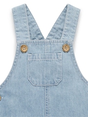 Purebaby Blue 100% Cotton Denim Dungarees - Image 2 of 4