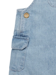 Purebaby Blue 100% Cotton Denim Dungarees - Image 3 of 4