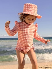 Purebaby Orange Mermaid Print Long Sleeve Swimsuit - Image 1 of 5