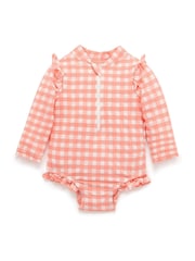 Purebaby Orange Mermaid Print Long Sleeve Swimsuit - Image 2 of 5