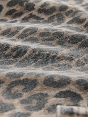 Leopard Print Mini Long Sleeve Utility Denim Dress - Image 3 of 3