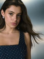 Rinse Blue Embellished Denim Mini Dress - Image 4 of 8
