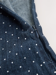 Rinse Blue Embellished Denim Mini Dress - Image 7 of 8