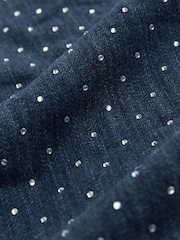 Rinse Blue Embellished Denim Mini Dress - Image 8 of 8