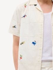 Percival Cream Olive Tapestry Shirt - Image 6 of 7