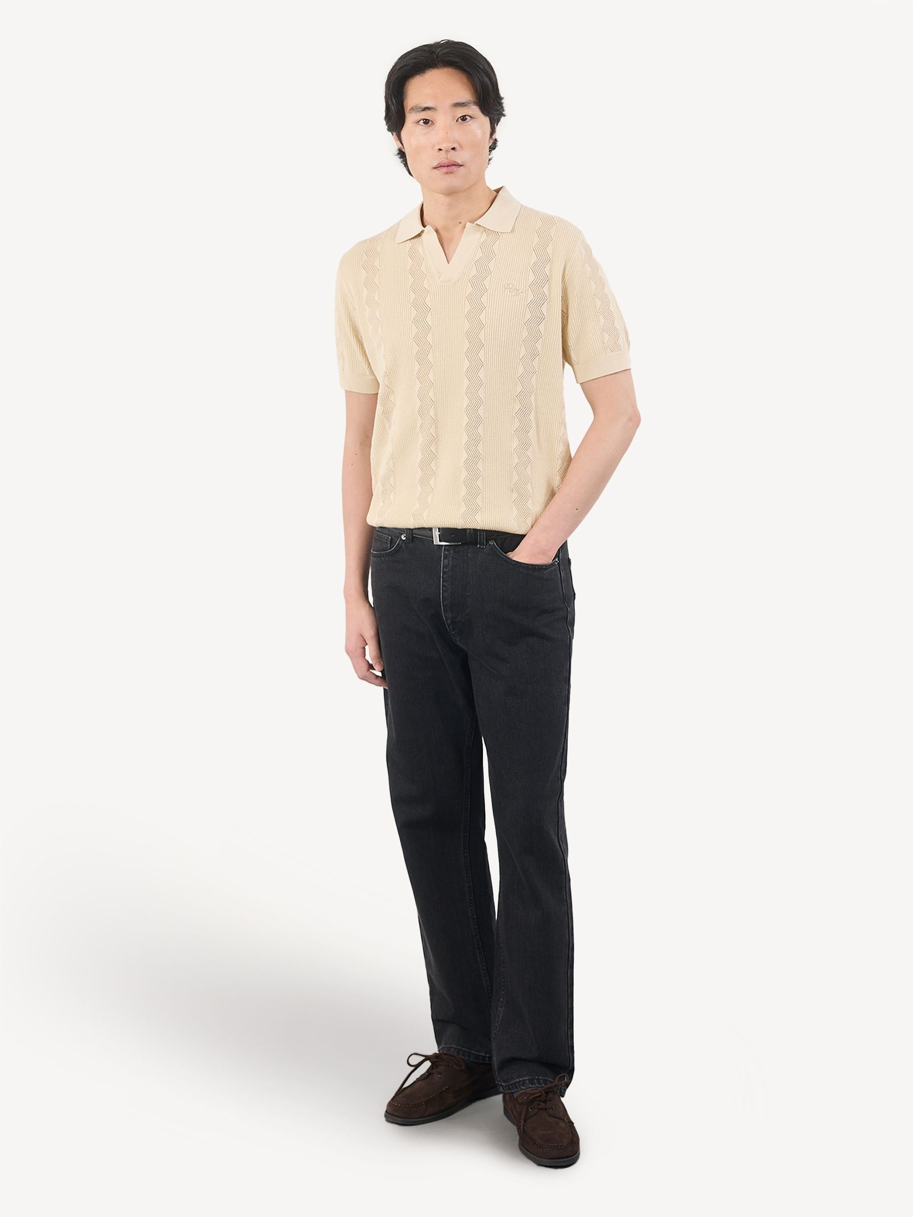 Buy Percival Cream Genoa Knitted Polo Shirt from Next USA