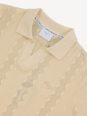 Percival Cream Genoa Knitted Polo Shirt - Image 5 of 5