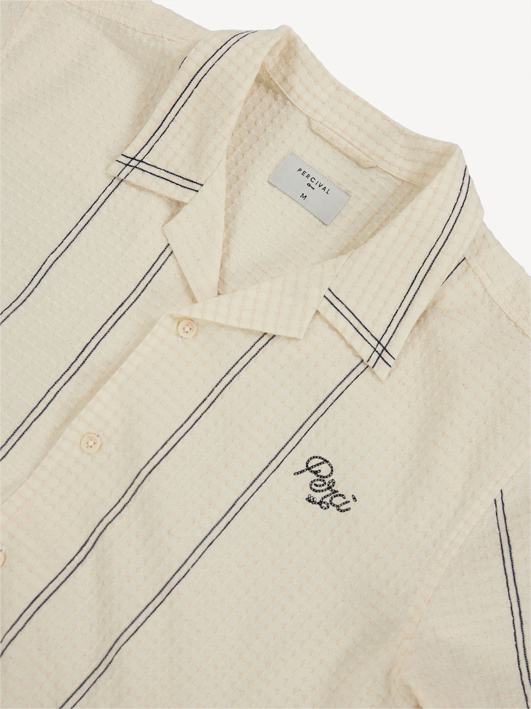 Percival Cream Sicily Cuban Shirt - Image 4 of 4
