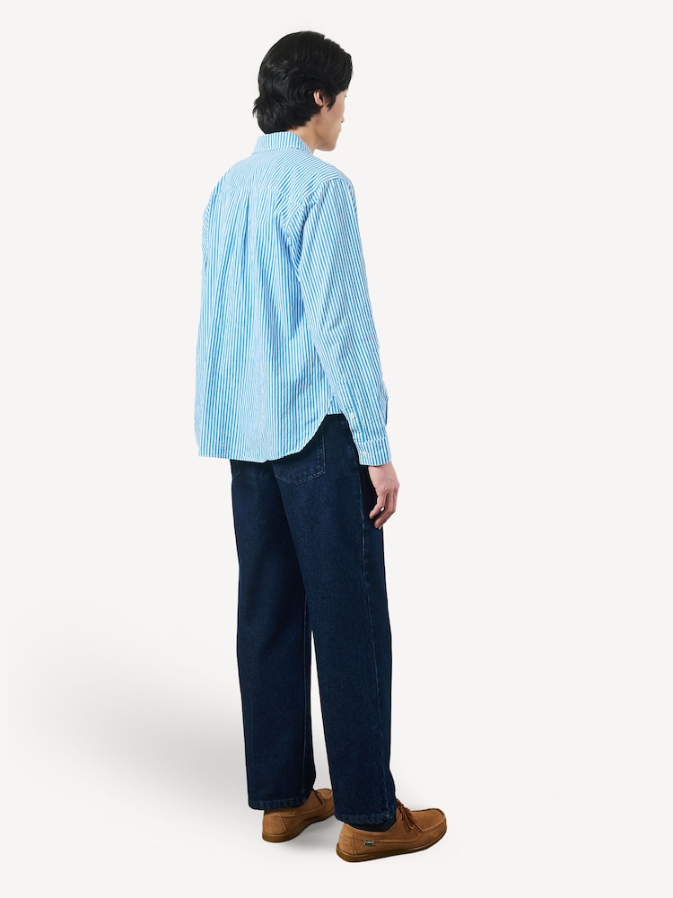 Percival Blue Olive Pinstripe Shirt - Image 2 of 5