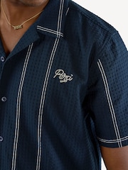 Percival Blue Sicily Cuban Shirt - Image 4 of 4