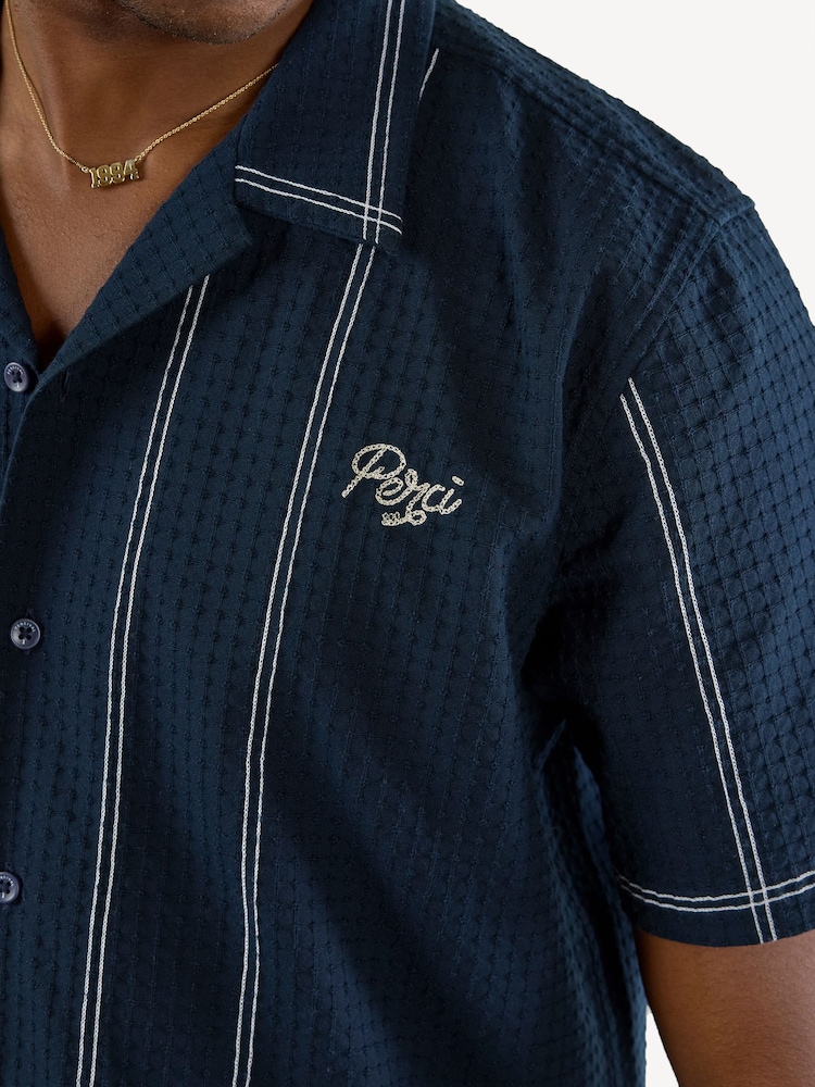Percival Blue Sicily Cuban Shirt - Image 4 of 4