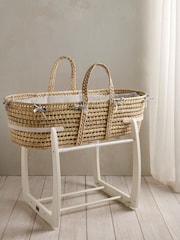 Mamas & Papas Grey Welcome To The World Elephant Moses Basket - Image 1 of 6