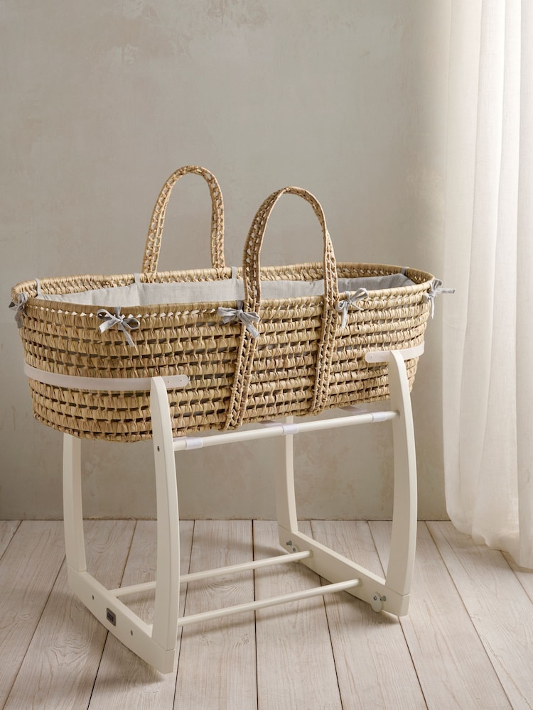 Mamas & Papas Grey Welcome To The World Elephant Moses Basket - Image 1 of 6 Mamas & Papas Grey Welcome To The World Elephant Moses Basket - Image 1 of 6