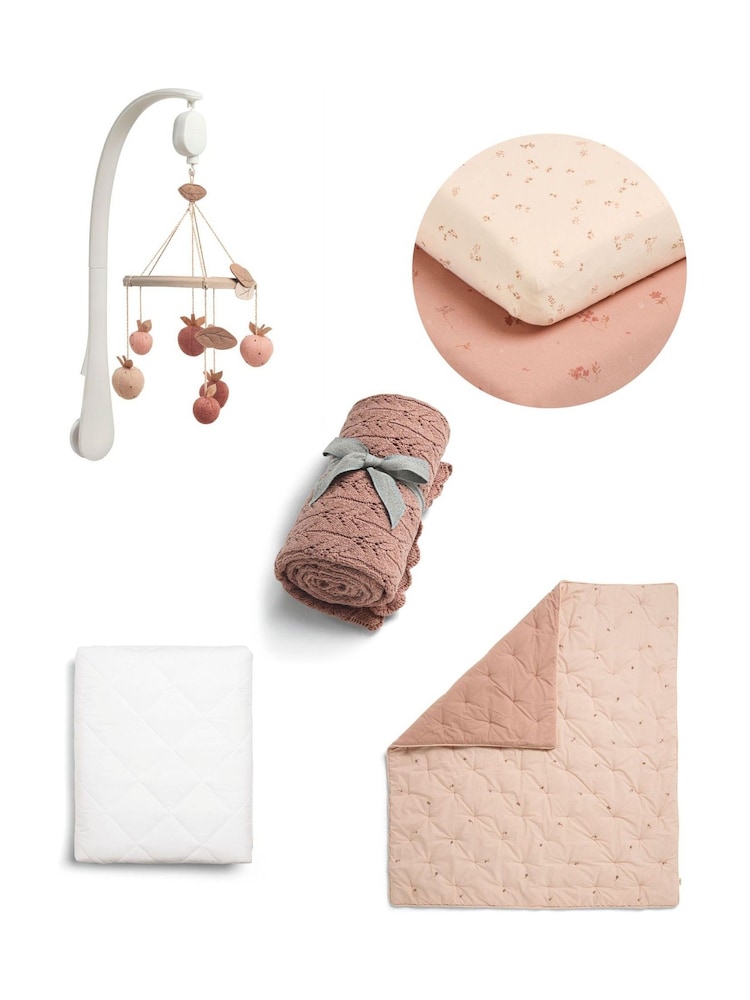 Mamas & Papas 5 Piece Pink Welcome To The World Nursery Bundle - Image 1 of 12