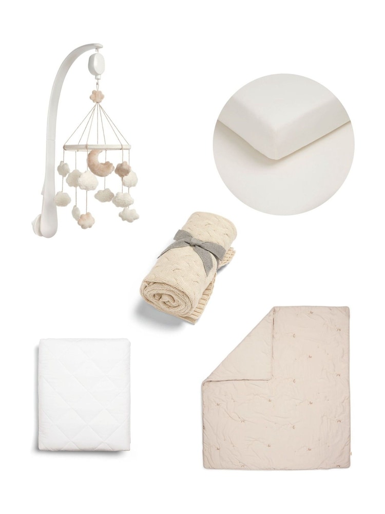 Mamas & Papas Cream Welcome To The World 5 Piece Nursery Bundle Cloud - Image 1 of 12