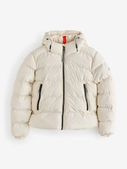 Superdry Cream HOODED SPORTS PUFFER JACKET - Image 1 of 8